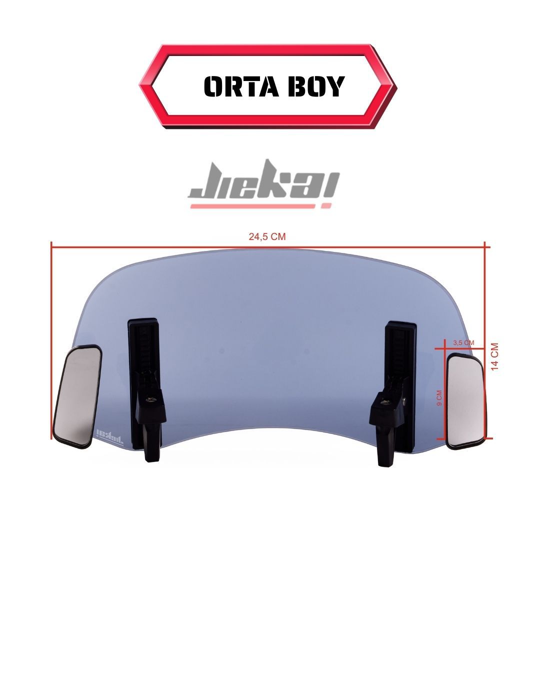 Jiekai DBS007 Dikiz aynalı Universal Çift Bağlantılı Asansörlü Deflektör * FÜME 29 X 14