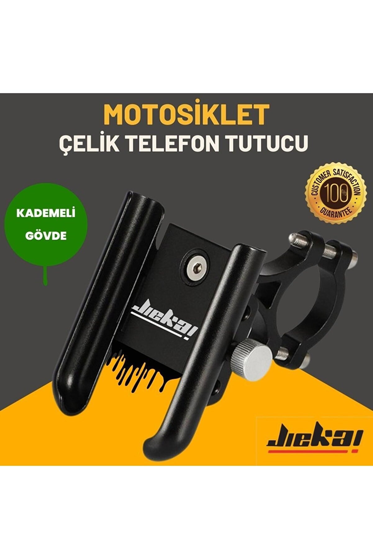360° Dönebilen Çelik Döküm Bisiklet Motosiklet Gidon Bağlantılı Telefon Tutucu