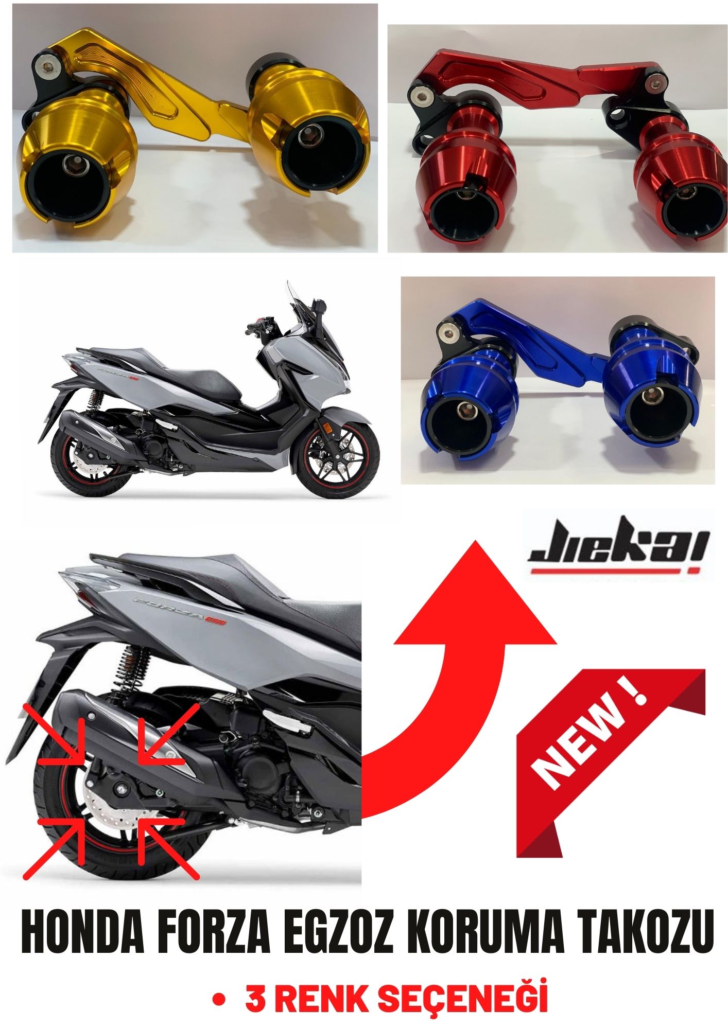 HONDA FORZA TEK PARÇA EGZOZ KORUMA TAKOZ CNC