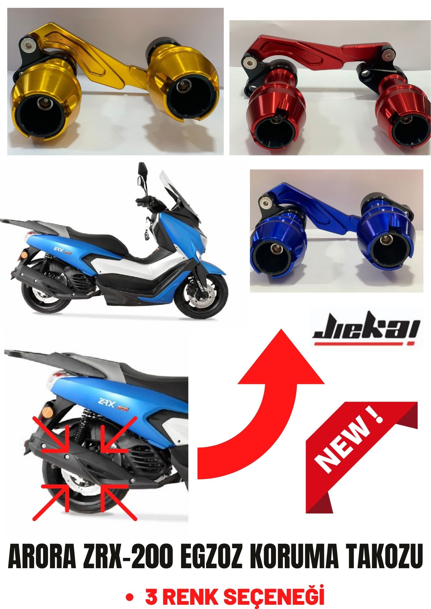 ARORA ZRX 200 TEK PARÇA EGZOZ KORUMA TAKOZU CNC