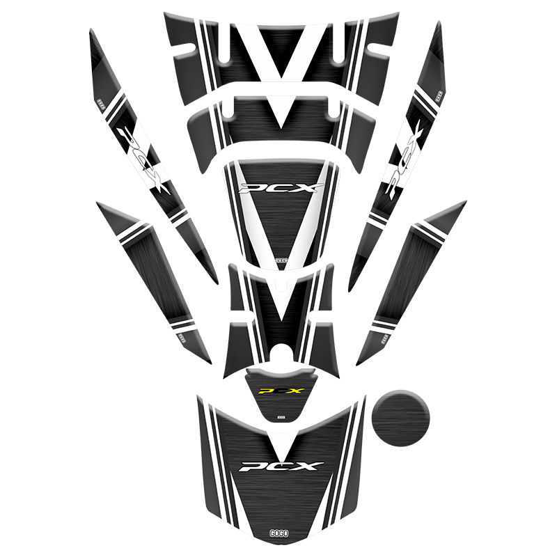 HONDA PCX 2018-2020 UYUMLU TANK PAD(SİYAH-BEYAZ)