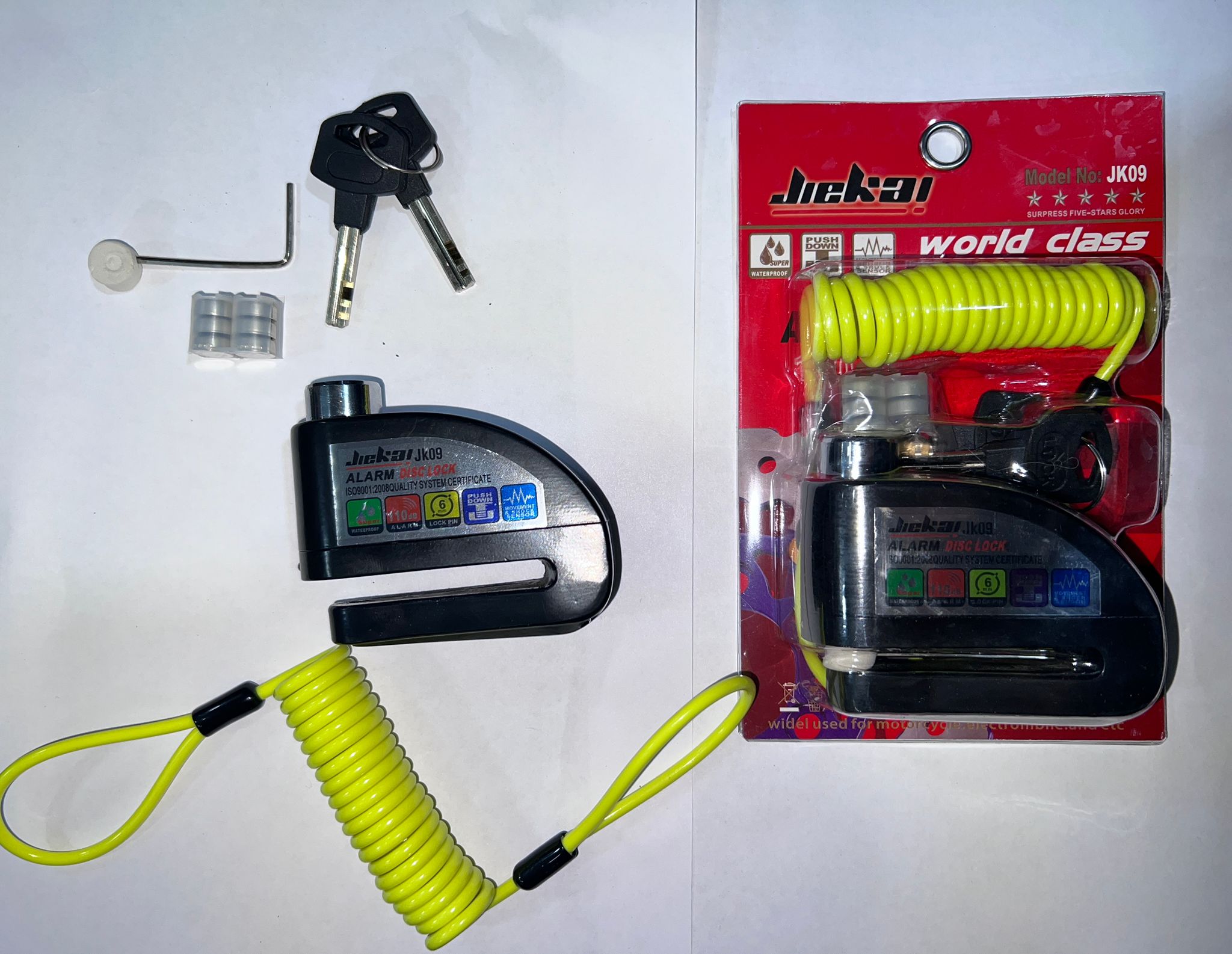 Motosiklet Disk Kilidi disk kilit ALARM Hatırlatma Kablolu