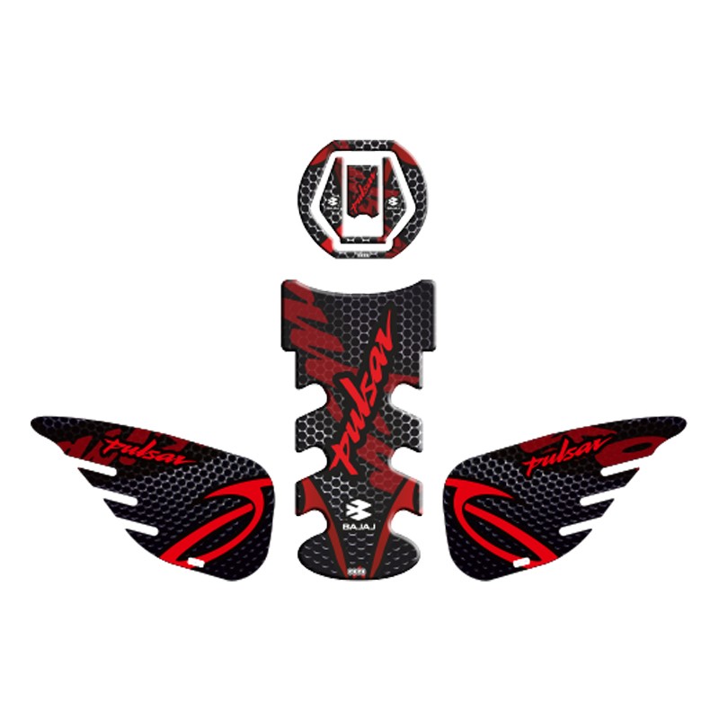 BAJAJ PULSAR UYUMLU Tank Pad Set(KIRMIZI-KARBON)