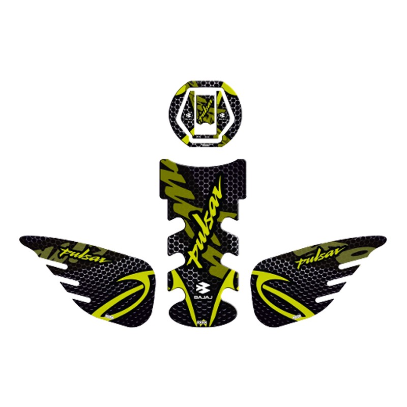 BAJAJ PULSAR UYUMLU Tank Pad Set(SARI-KARBON)