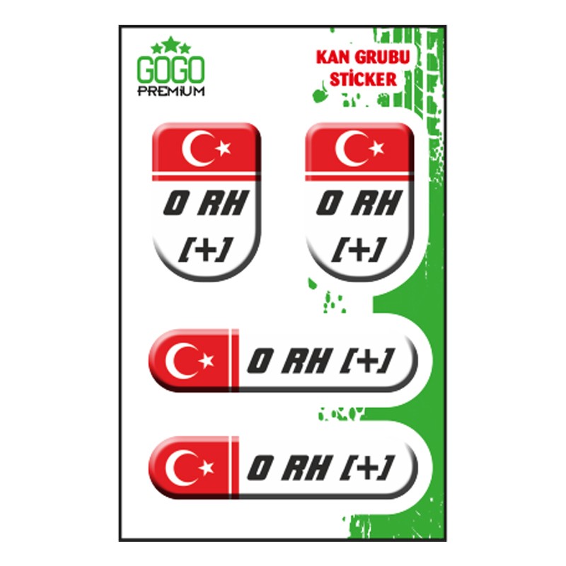 KAN GRUBU I 0 Rh( ) BEYAZ DÖRTLÜ DAMLA ETİKET
