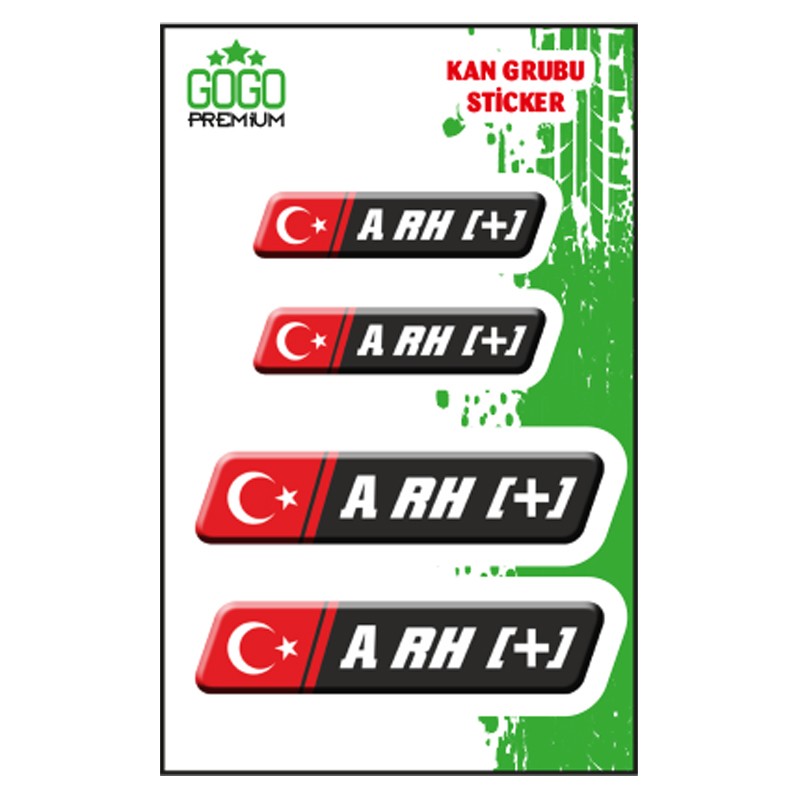 KAN GRUBU II A Rh( ) SİYAH DÖRTLÜ DAMLA ETİKET