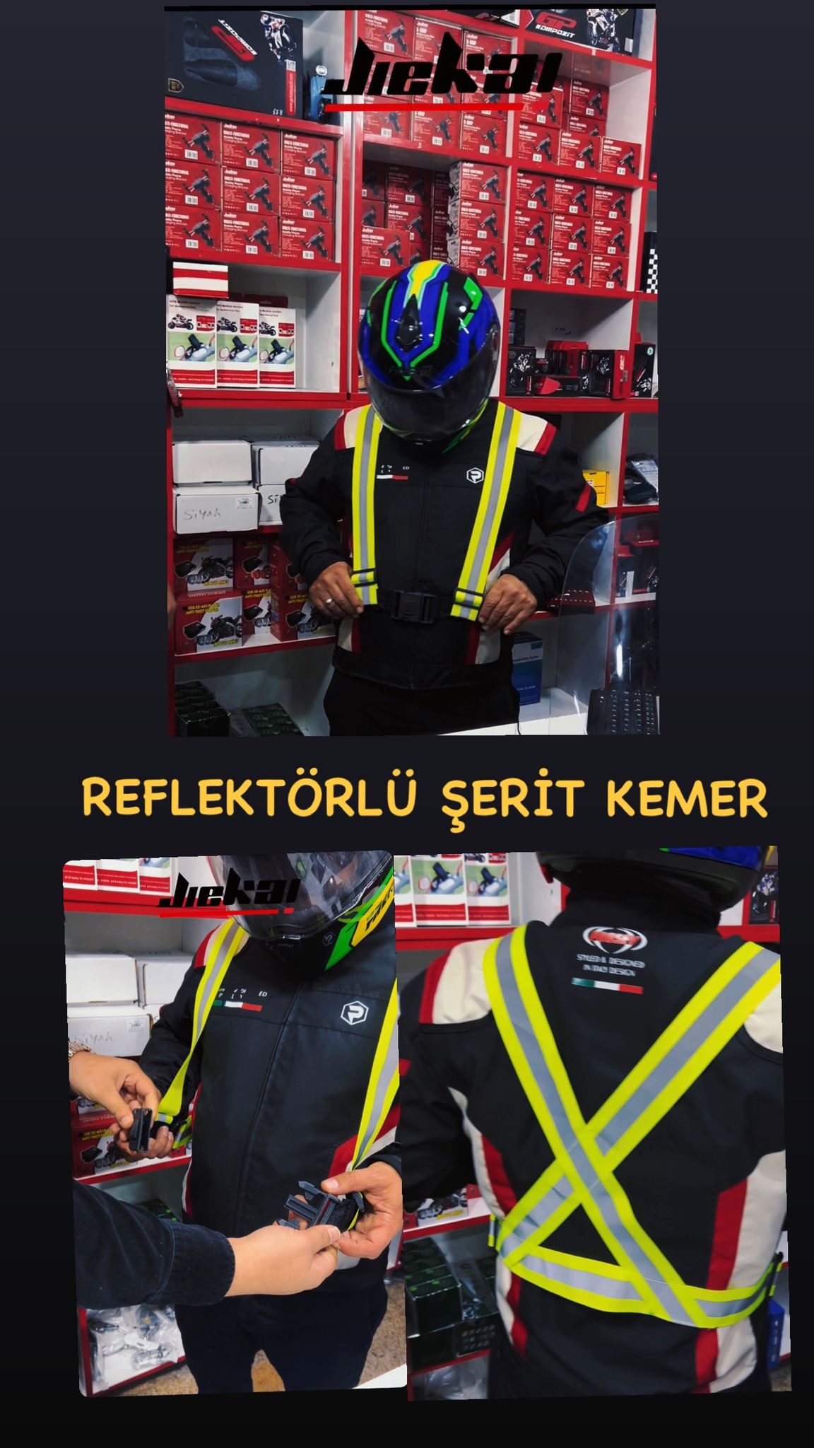 MOTOSİKLET REFLEKTÖRLÜ ŞERİT KEMER ÜNİVERSAL