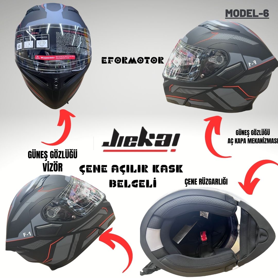 JİEKAİ ÇENE AÇILIR KASK MAT RENK