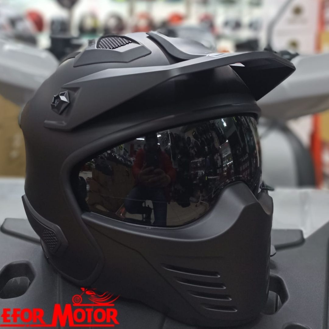 FULLFACE KASK AYNA VİZÖRLÜ MODEL 10 MAT SİYAH