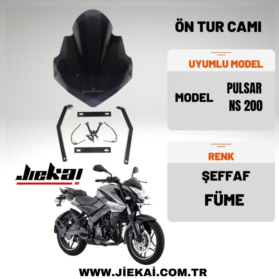 bajaj pulsar ns 200 ön cam füme 