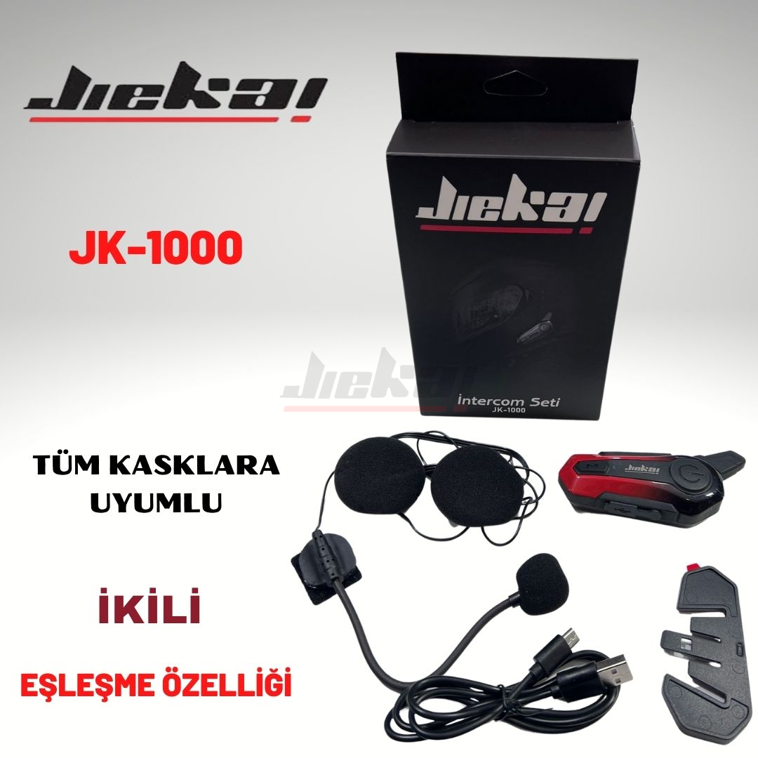 jiekai interkom Bluetooth Intercom Kırmızı Tüm Kasklara