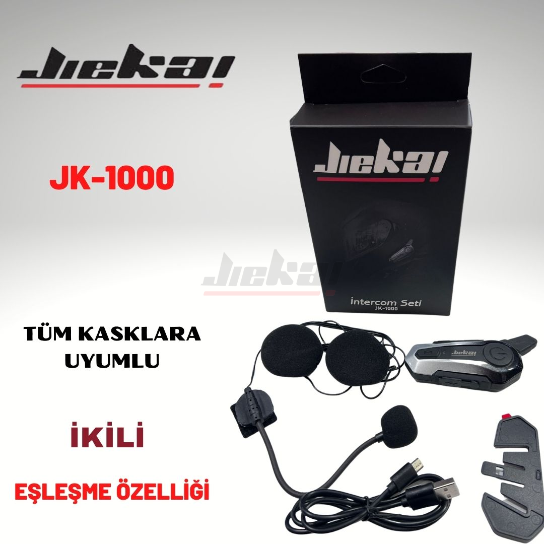 jiekai interkom Bluetooth Intercom gümüş Tüm Kasklara uyumlu