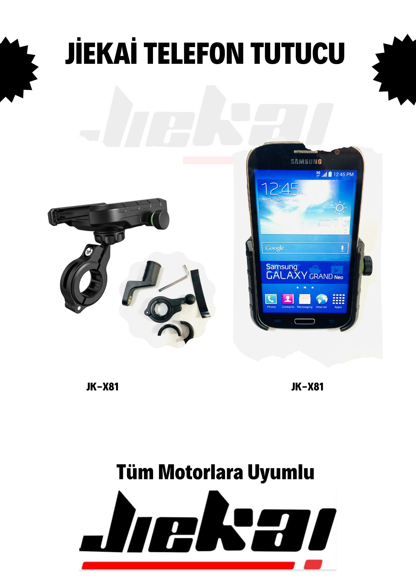 JİEKAİ TELEFON TUTUCU GİDON VE AYNA APARATLI 