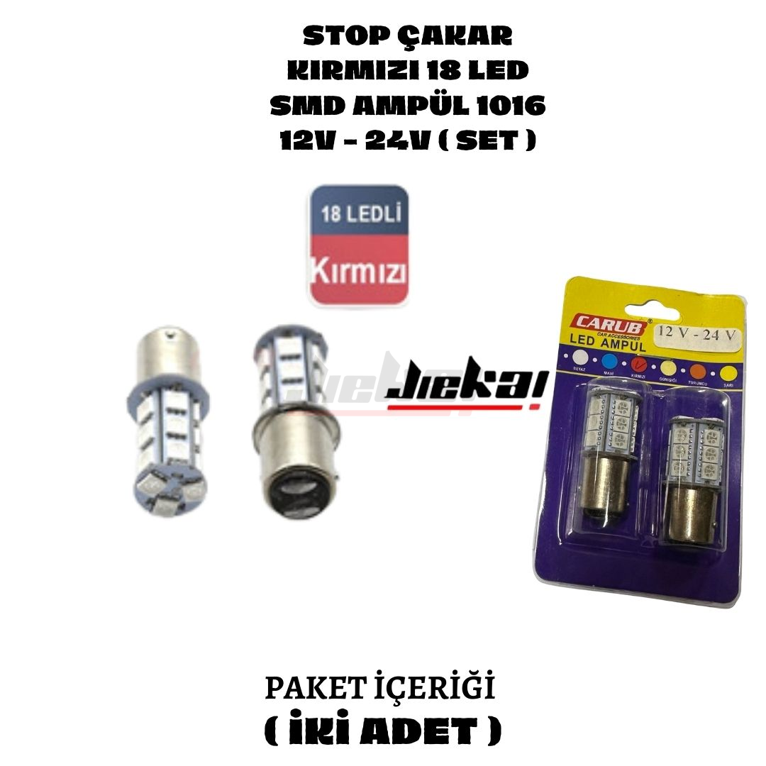 ARKA STOP ÇAKARLI LED KIRMIZI RENK PAKET İKİLİ 