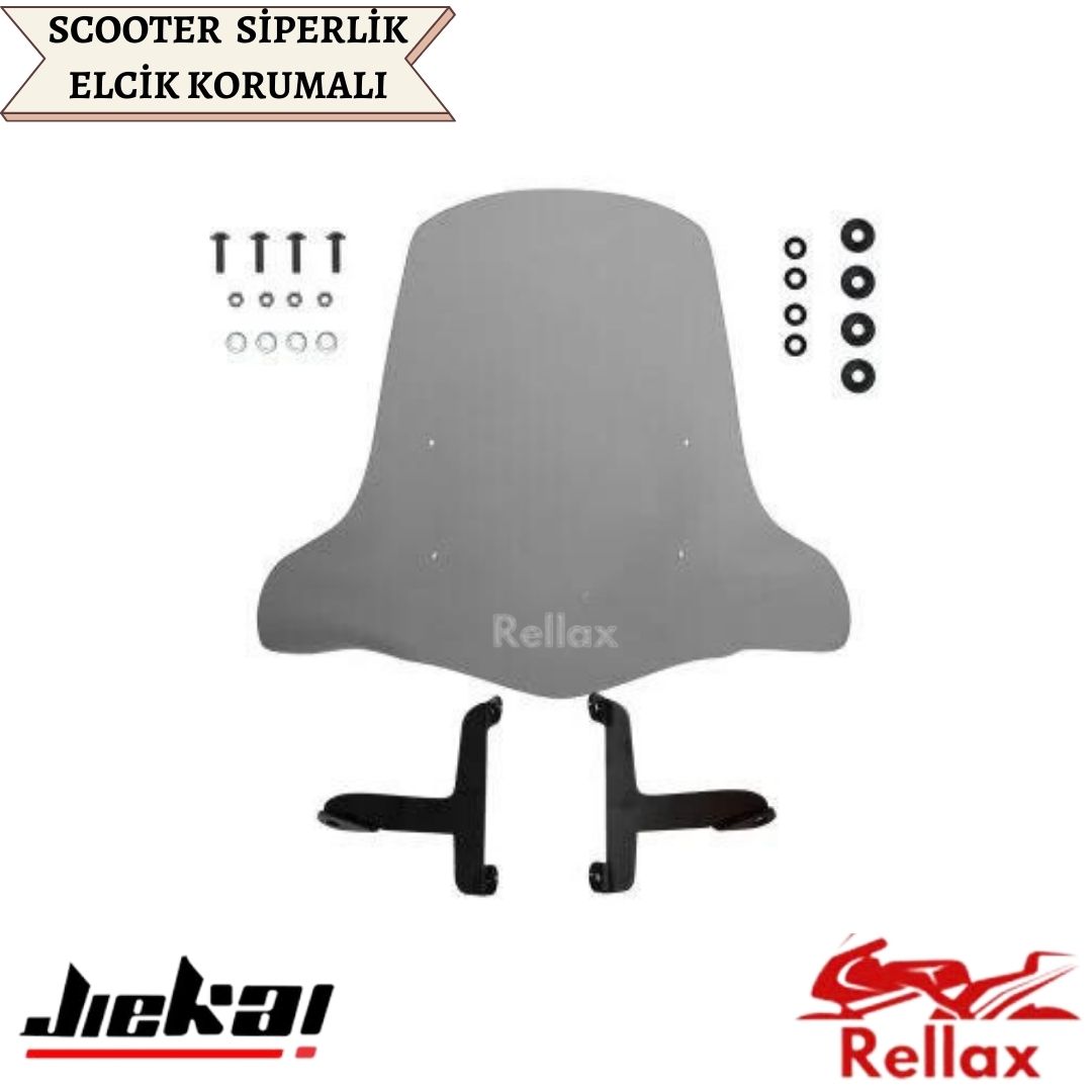 RELLAX Scooter Universal Uyumlu Elcikli Ön Cam Füme