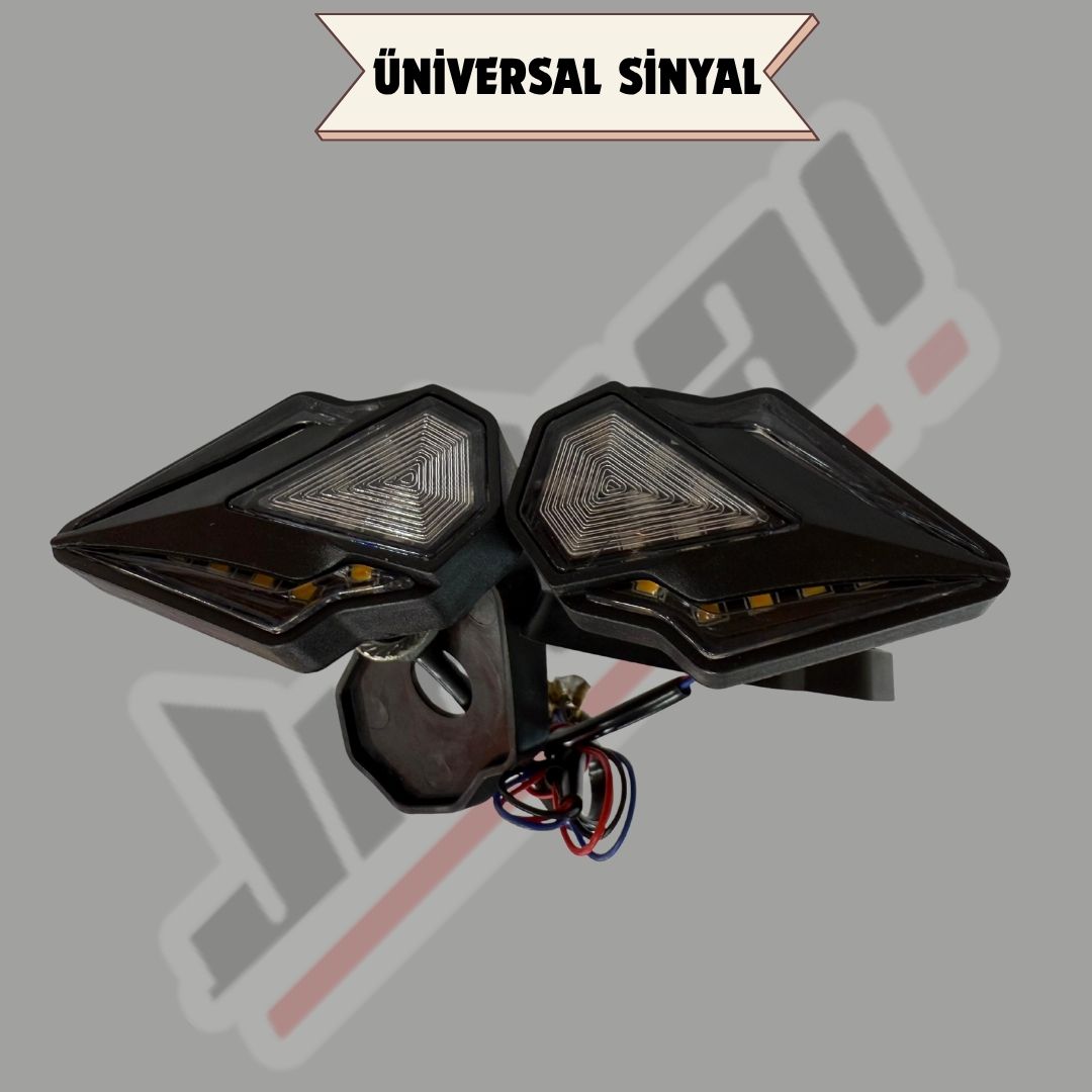JİEKAİ TS63 ÜNİVERSAL MOTOSİKLET GÖMME SİNYAL KAYARLI ÇİFT RENK SARI*KIRMIZI