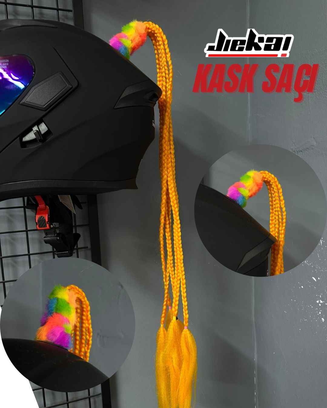 JİEKAİ KASK SAÇI TURUNCU RENK AFRİKA ÖRGÜ MODEL-07