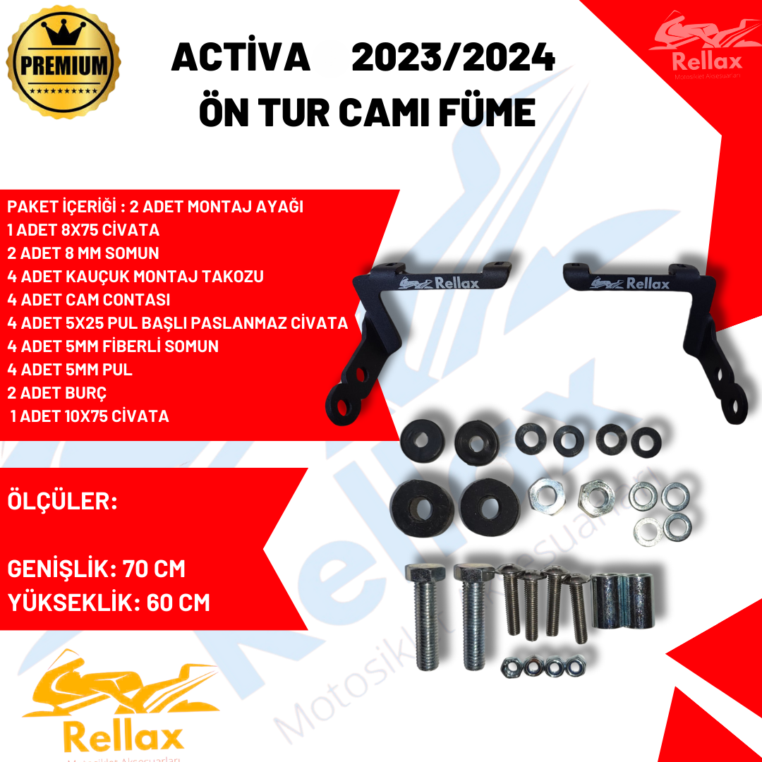 RELLAX Honda Activa 125 70X60CM Ön Cam  2023/2024 Uyumlu