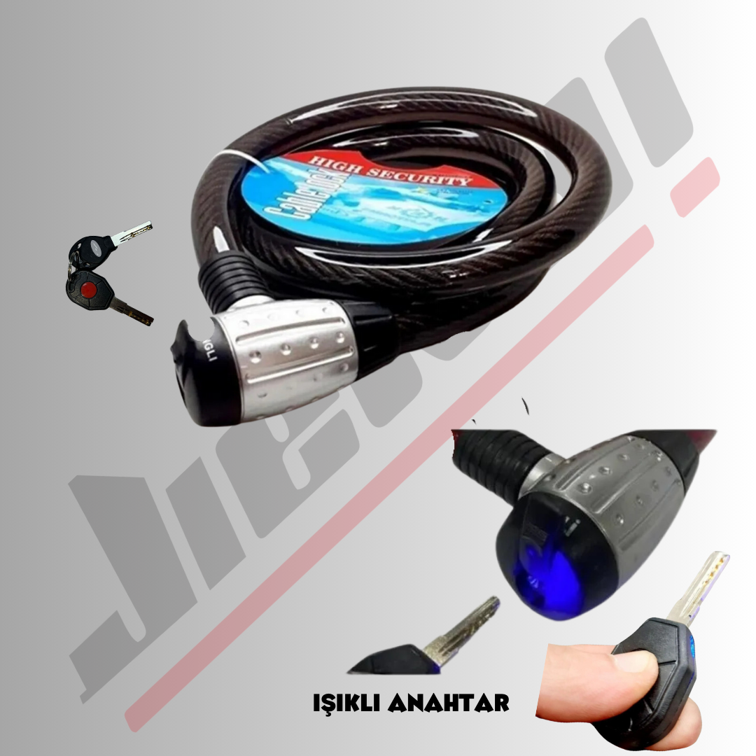25X200 HALAT KİLİT IŞIKLI ANAHTAR * SİYAH *
