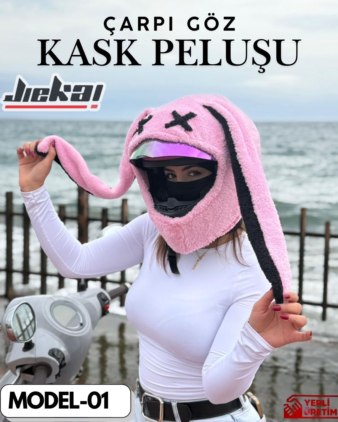 MODEL-01 KASK PELUŞU TEK EBAT ÇARPI GÖZ