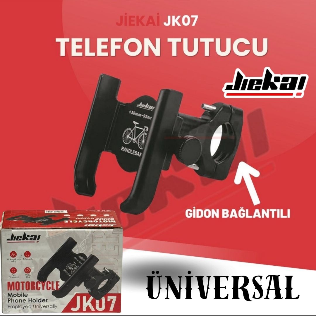 JİEKAİ JK-07 MOTOSİKLET TELEFON TUTUCU ( ALEMİNYUM )  * GİDON* BAĞLANTILI